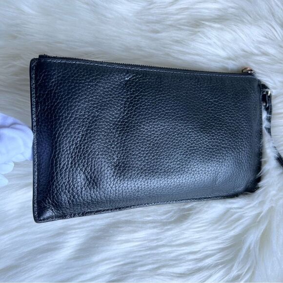 MICHAEL KORS Mini Black Leather Suede Studded Clutch Grommets Wristlet Rock Punk - Picture 13 of 15